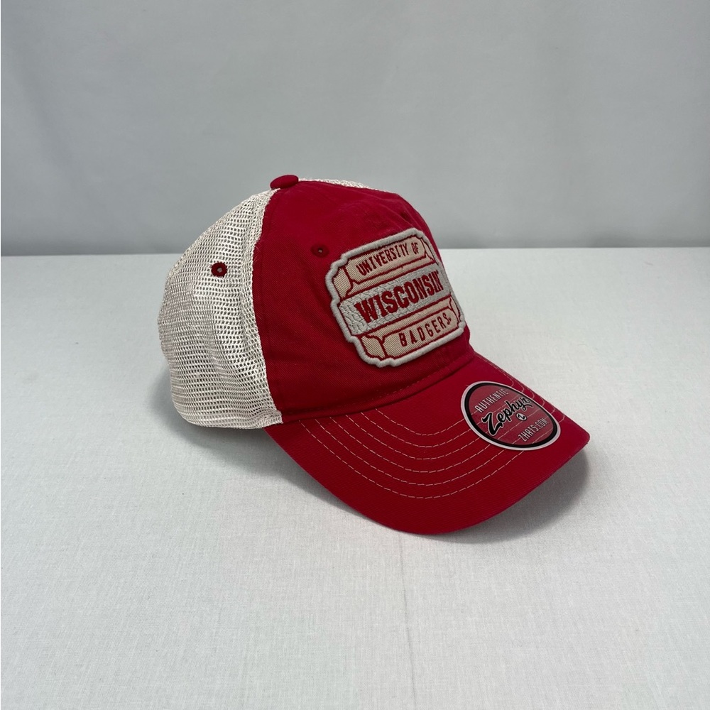 Wisconsin Badgers Brand New Red Zephyr Snapback Relaxed Trucker Hat